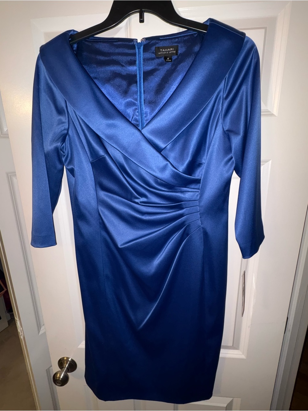 Tahari Royal Blue V-Neck Sheath Dress